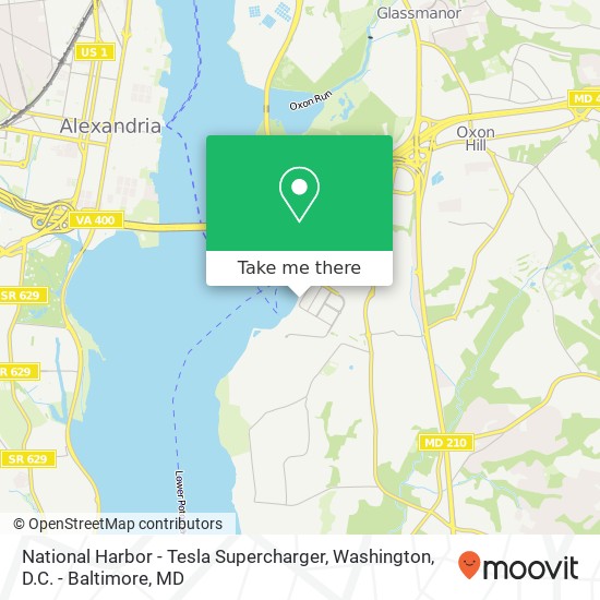 Mapa de National Harbor - Tesla Supercharger