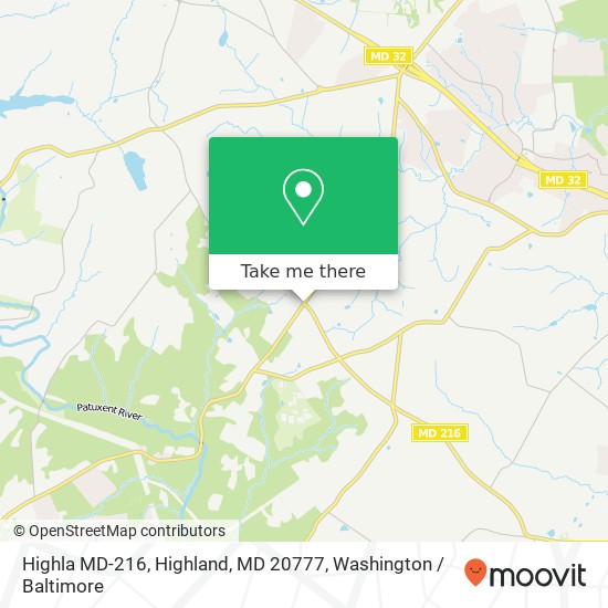 Highla MD-216, Highland, MD 20777 map