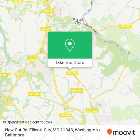 New Cut Rd, Ellicott City, MD 21043 map