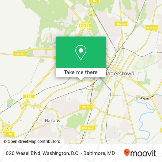 820 Wesel Blvd, Hagerstown, MD 21740 map