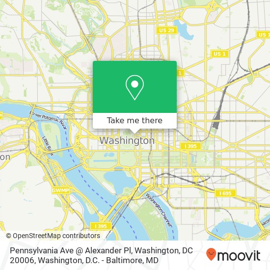 Mapa de Pennsylvania Ave @ Alexander Pl, Washington, DC 20006