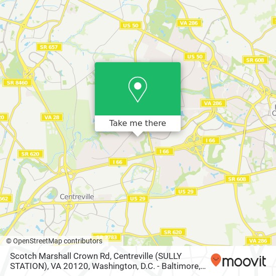 Mapa de Scotch Marshall Crown Rd, Centreville (SULLY STATION), VA 20120