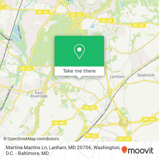 Mapa de Martina Martins Ln, Lanham, MD 20706