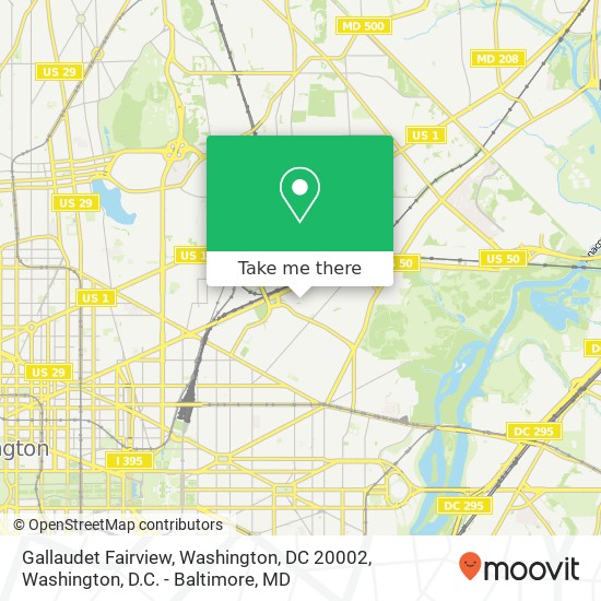 Mapa de Gallaudet Fairview, Washington, DC 20002