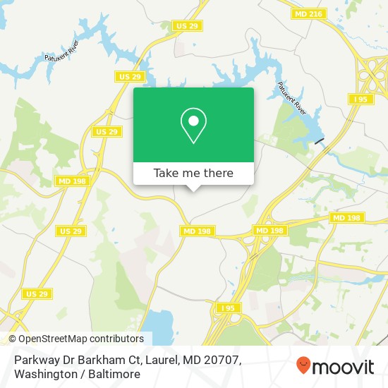 Mapa de Parkway Dr Barkham Ct, Laurel, MD 20707