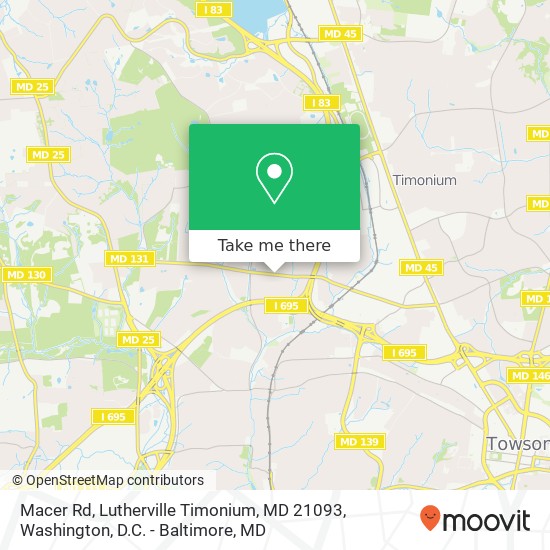 Macer Rd, Lutherville Timonium, MD 21093 map