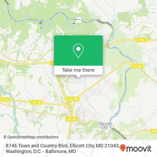 Mapa de 8746 Town and Country Blvd, Ellicott City, MD 21043