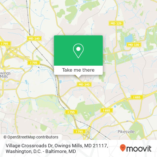 Village Crossroads Dr, Owings Mills, MD 21117 map