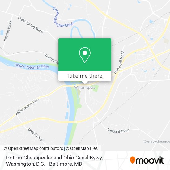 Mapa de Potom Chesapeake and Ohio Canal Bywy