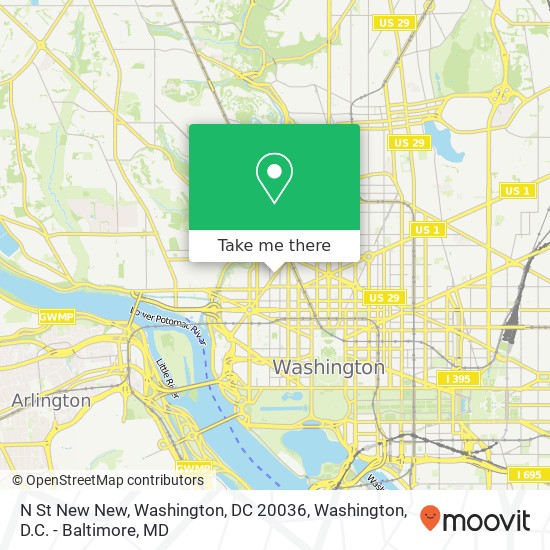 Mapa de N St New New, Washington, DC 20036