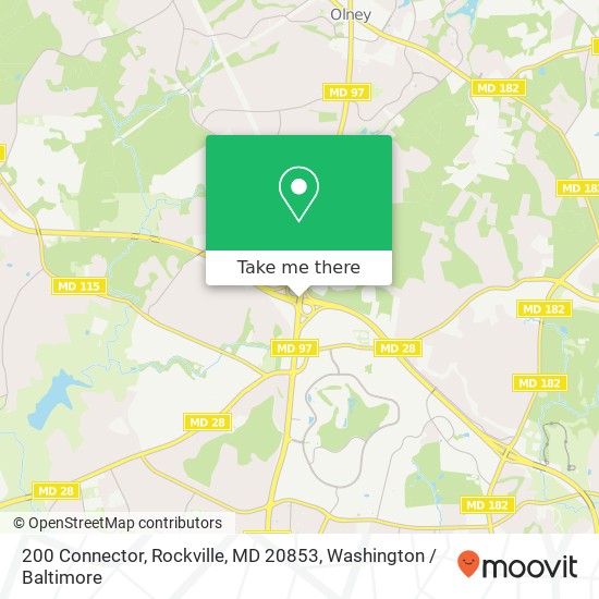 Mapa de 200 Connector, Rockville, MD 20853