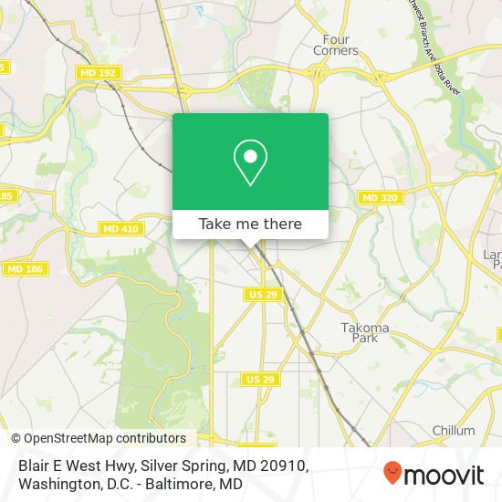 Blair E West Hwy, Silver Spring, MD 20910 map