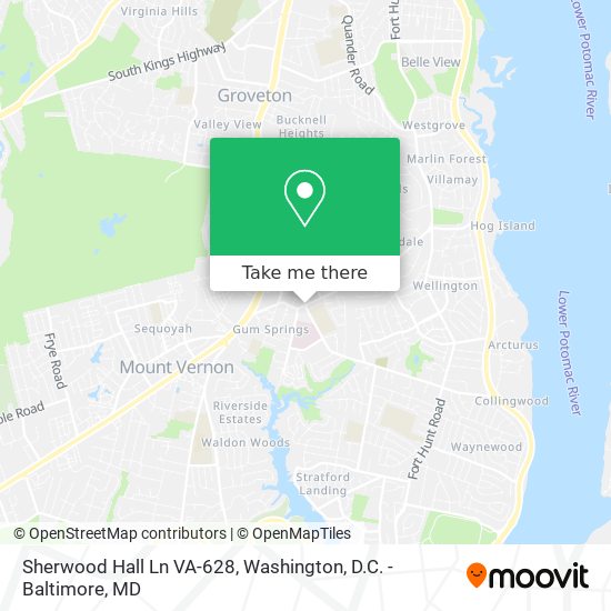 Sherwood Hall Ln VA-628 map
