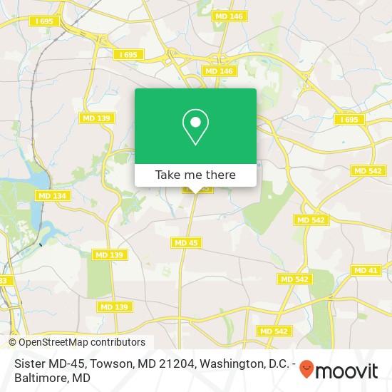 Mapa de Sister MD-45, Towson, MD 21204