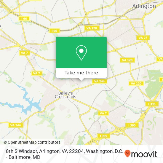Mapa de 8th S Windsor, Arlington, VA 22204