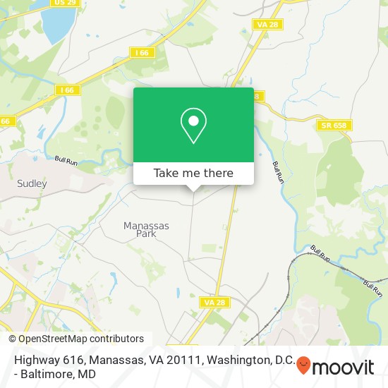 Highway 616, Manassas, VA 20111 map