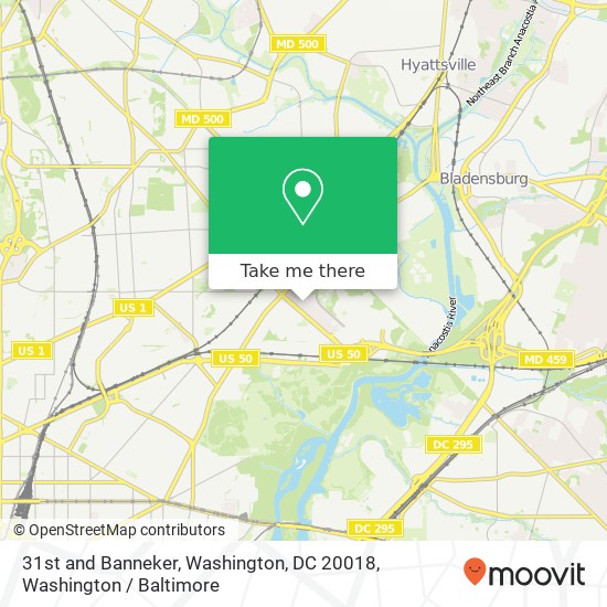 Mapa de 31st and Banneker, Washington, DC 20018