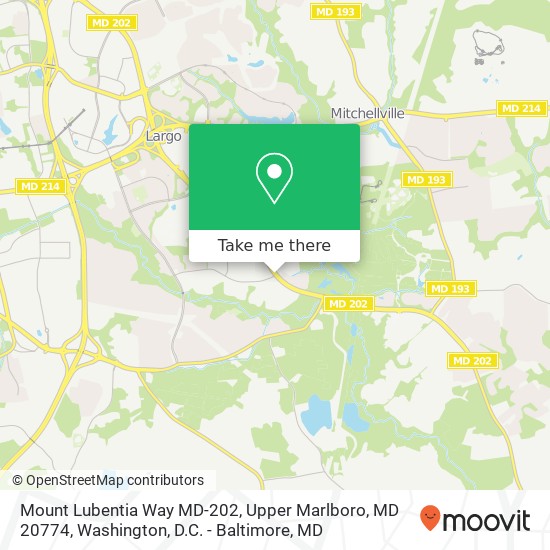 Mapa de Mount Lubentia Way MD-202, Upper Marlboro, MD 20774