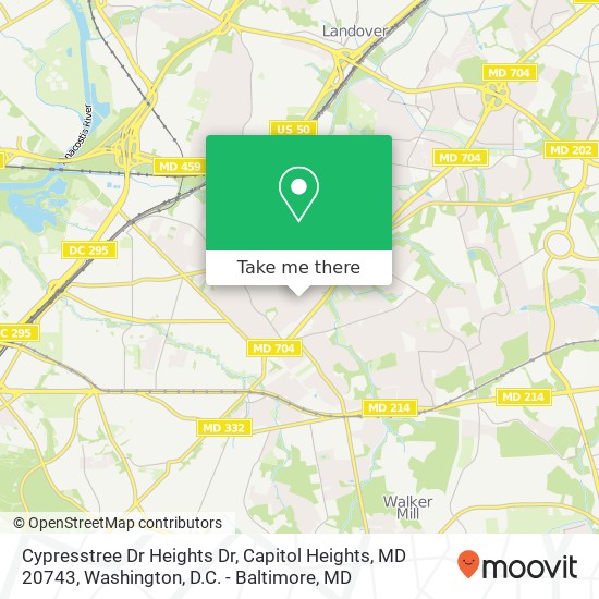 Mapa de Cypresstree Dr Heights Dr, Capitol Heights, MD 20743