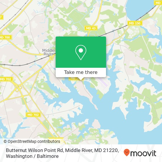 Mapa de Butternut Wilson Point Rd, Middle River, MD 21220
