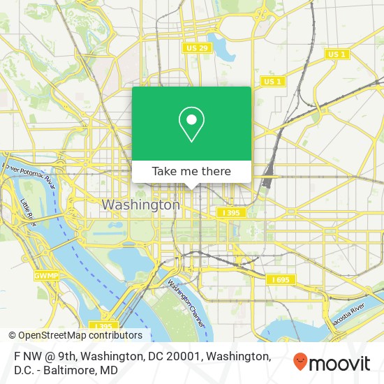 F NW @ 9th, Washington, DC 20001 map