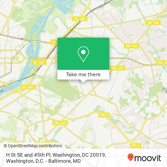 H St SE and 45th Pl, Washington, DC 20019 map