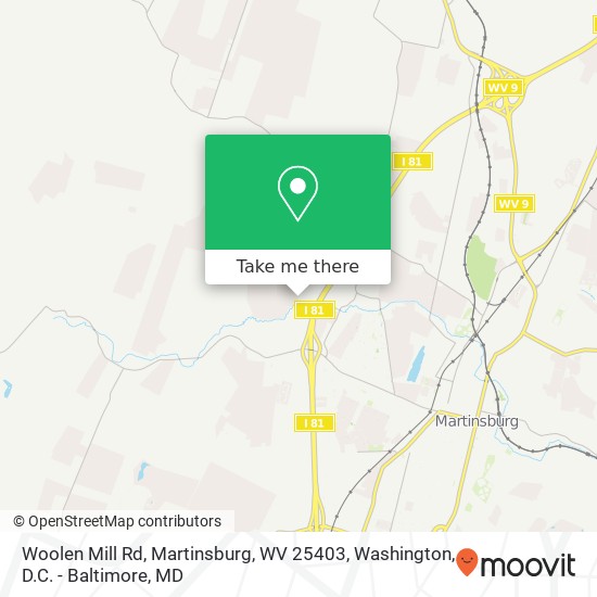 Mapa de Woolen Mill Rd, Martinsburg, WV 25403