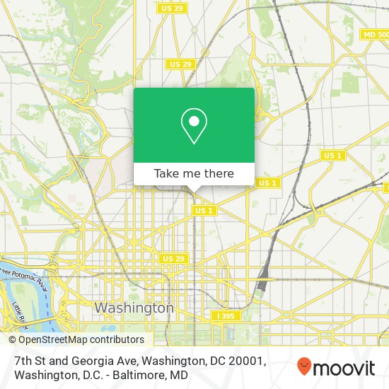 Mapa de 7th St and Georgia Ave, Washington, DC 20001