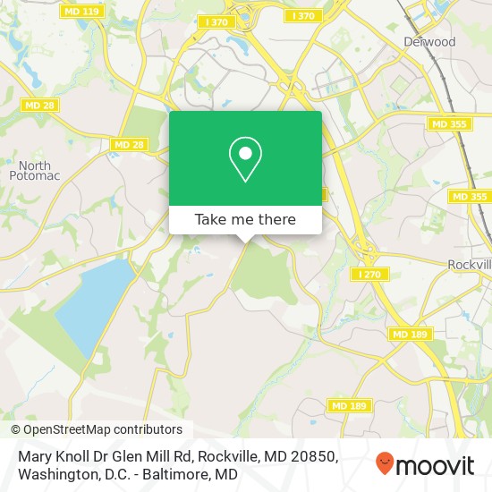 Mapa de Mary Knoll Dr Glen Mill Rd, Rockville, MD 20850