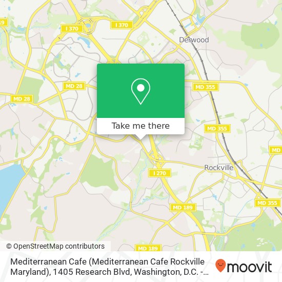 Mapa de Mediterranean Cafe (Mediterranean Cafe Rockville Maryland), 1405 Research Blvd