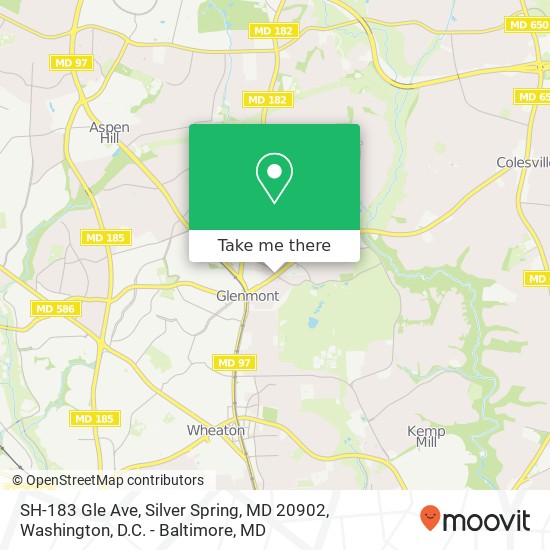 Mapa de SH-183 Gle Ave, Silver Spring, MD 20902