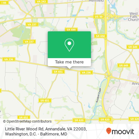 Mapa de Little River Wood Rd, Annandale, VA 22003