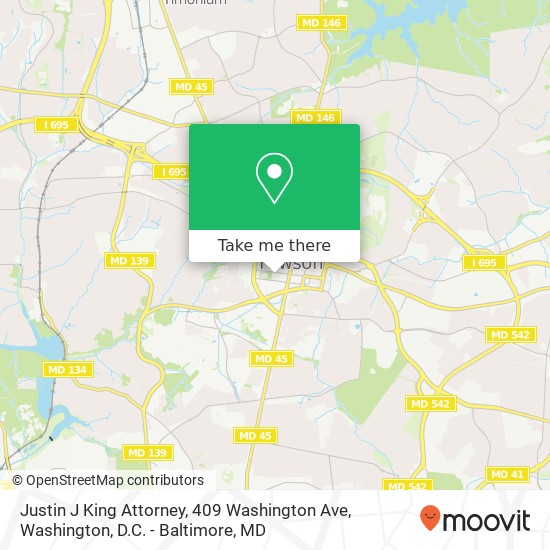 Mapa de Justin J King Attorney, 409 Washington Ave