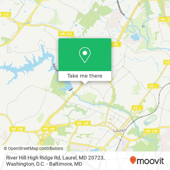 Mapa de River Hill High Ridge Rd, Laurel, MD 20723