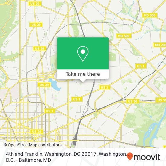 4th and Franklin, Washington, DC 20017 map