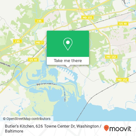 Mapa de Butler's Kitchen, 626 Towne Center Dr