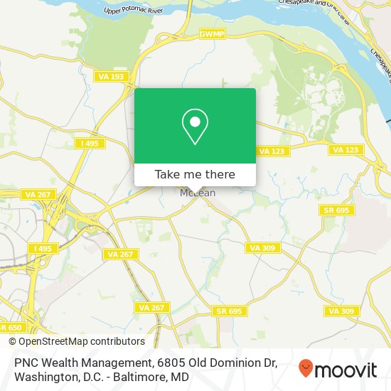 PNC Wealth Management, 6805 Old Dominion Dr map