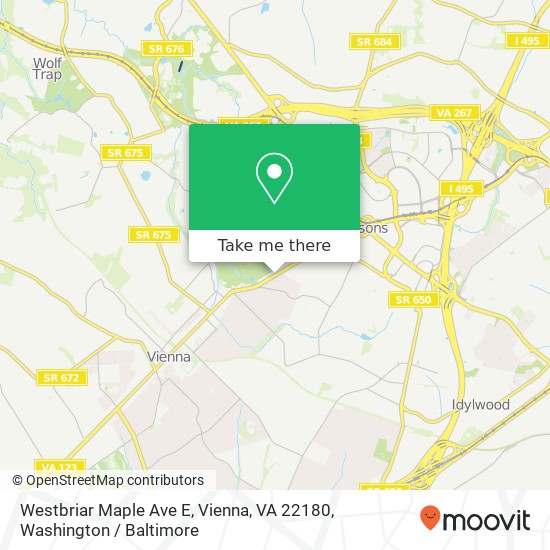 Mapa de Westbriar Maple Ave E, Vienna, VA 22180
