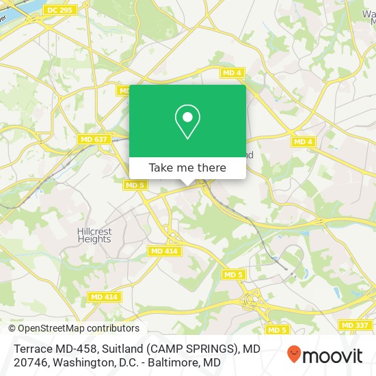 Mapa de Terrace MD-458, Suitland (CAMP SPRINGS), MD 20746