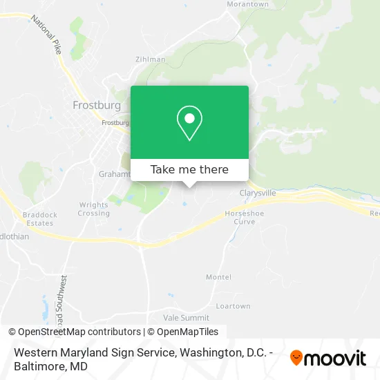 Western Maryland Sign Service map
