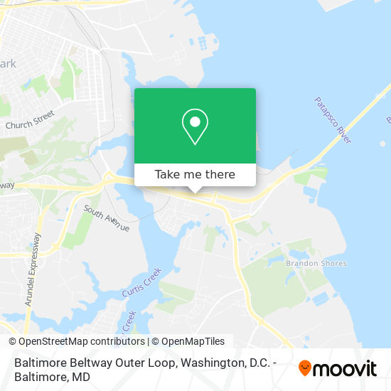 Baltimore Beltway Outer Loop map