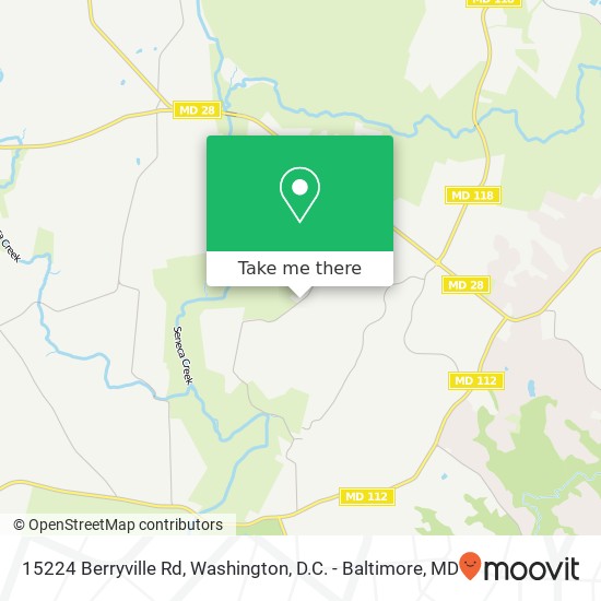 Mapa de 15224 Berryville Rd, Germantown, MD 20874