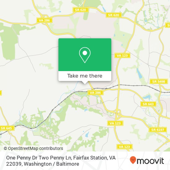 Mapa de One Penny Dr Two Penny Ln, Fairfax Station, VA 22039