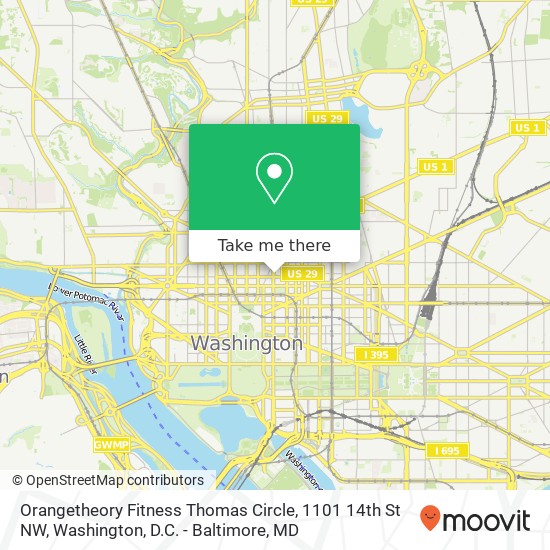 Orangetheory Fitness Thomas Circle, 1101 14th St NW map