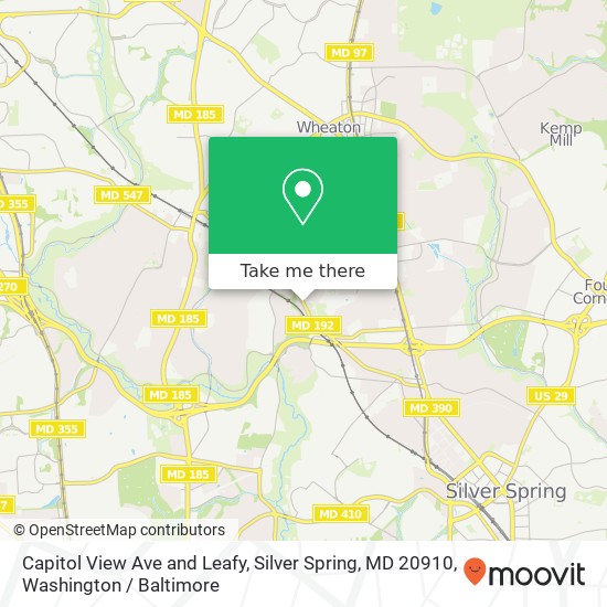 Mapa de Capitol View Ave and Leafy, Silver Spring, MD 20910