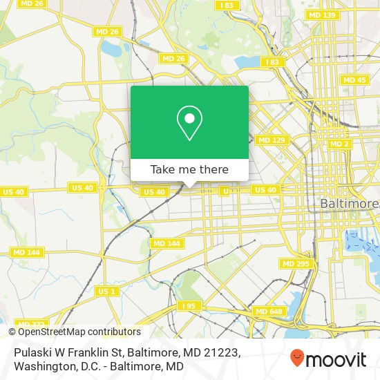 Mapa de Pulaski W Franklin St, Baltimore, MD 21223
