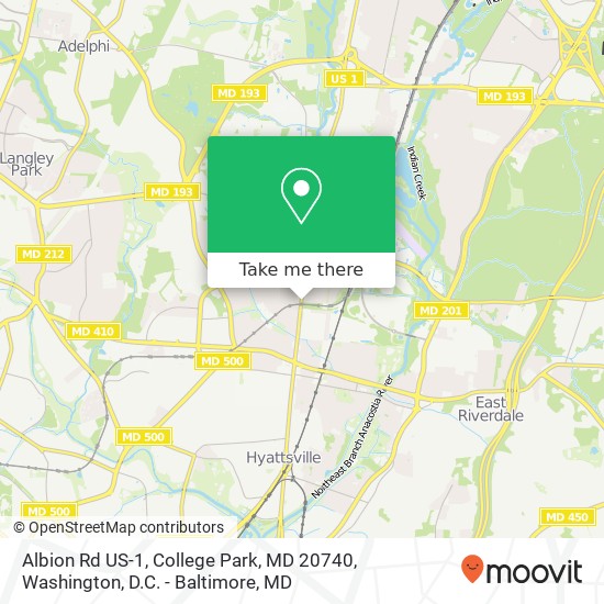 Mapa de Albion Rd US-1, College Park, MD 20740