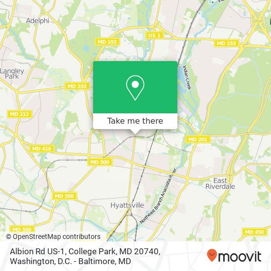 Albion Rd US-1, College Park, MD 20740 map