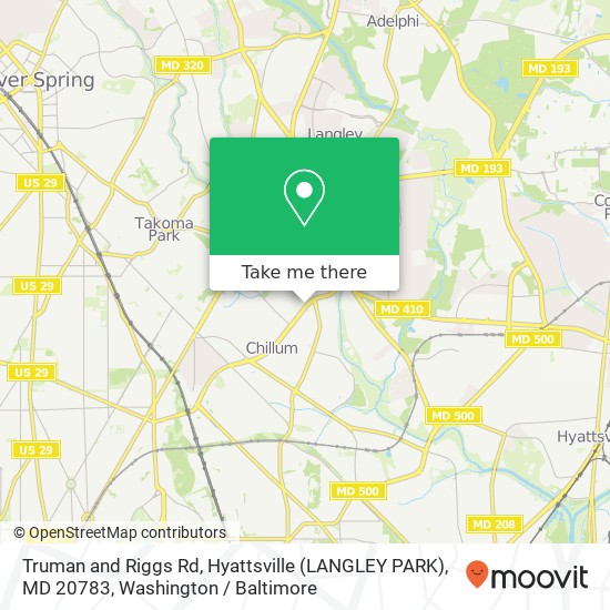 Truman and Riggs Rd, Hyattsville (LANGLEY PARK), MD 20783 map
