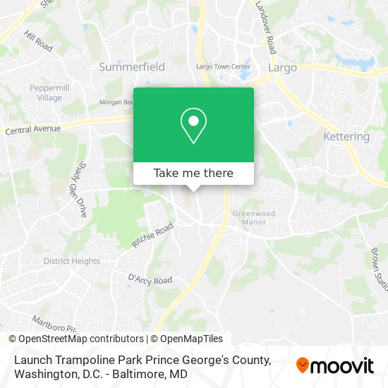 Launch Trampoline Park Prince George's County map